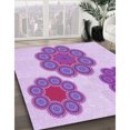 thumbnail image 3 of Ahgly Tapis Rectangulaire Lavable en Machine Intérieur Transitionnel Fleur Rose, 3 Pieds x 5 Pieds, 3 of 7