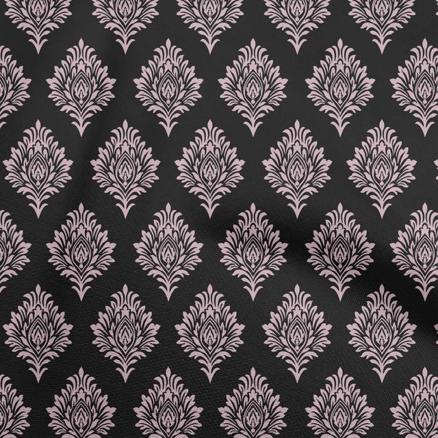oneOone Cotton Silk Black Fabric Block Dress Material Fabric Print Fabric By The Yard 42 Inch Wide-LS