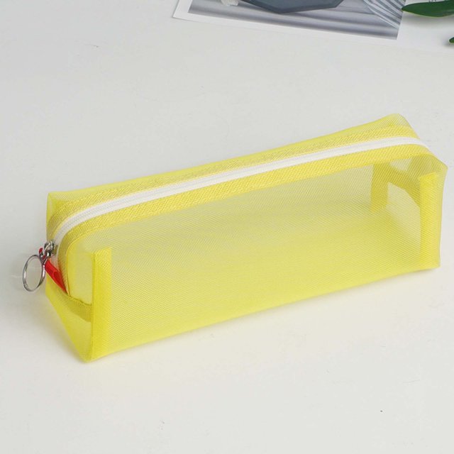RKSTN Nylon Transparent Mesh Pencil Case with Large Capacity, Assorted Colors, 1 Count