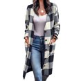 thumbnail image 1 of Innerwin Manteau Col en V pour Femmes, Cardigan d'Hiver Chaud, Veste Ample Noire m, 1 of 2