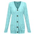 thumbnail image 5 of Women Winter Sweater Cardigan Long Sleeve Open Front Button Down Knitwear Coat With Pocket, 5 of 5