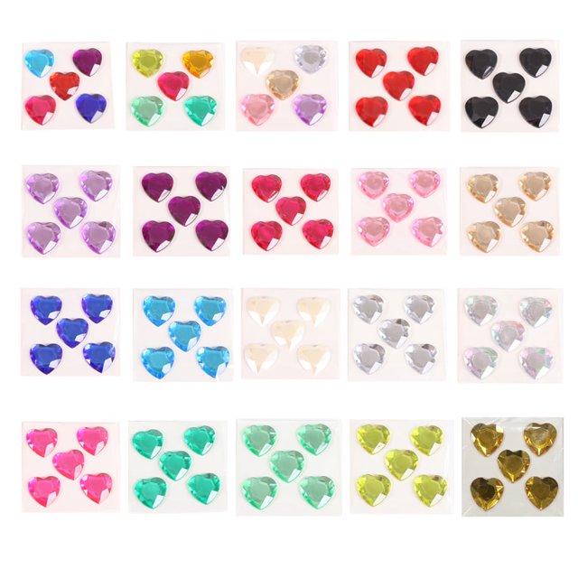 Heart Rhinestone Stickers Acrylic Crystal Gems Multipurpose Decorative Handheld Household Necklace Bracelet Clothes Scrapbooking DIY Crafts Necklace Dark Blue