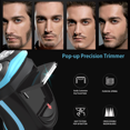 thumbnail image 2 of MAXT Men's Electric Razor Shaver for Men with Pop Up Trimmer 3D Floating Rotor Heads IPX7 Waterproof for Wet Dry Shaving Fast USB Charging LCD Display for Dad Husband Gift Red, 2 of 6