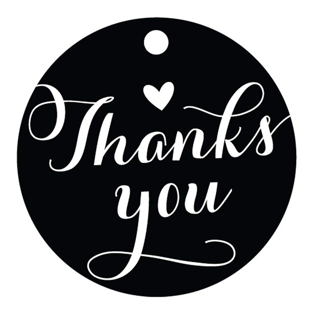 100 PCS Personalized Thank You Hang Tags Custom Wedding Favors Gift Circle Paper Tags