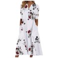 thumbnail image 2 of Babysbule Liquidation Robes d'Été pour Femmes Robes d'Été Décontractées pour Femmes Col en V Manches Courtes Imprimées avec Poche, 2 of 5