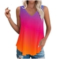 thumbnail image 1 of Plebaso Womens Tank Tops V Neck Gradient Lightweight Eyelet Shirts Flowy Loose Summer Sleeveless Blouses, 1 of 7