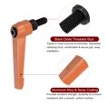 thumbnail image 4 of Unique Bargains 4 Pack M8 x 16mm Male Threaded Stud Adjustable Clamping Lever Handle Bolt Knob Orange, 4 of 6