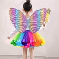 thumbnail image 3 of Girls Butterfly Wing Costume Fancy Dress up Fairy Princess for Photo Props Rose Red, 3 of 8