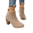 thumbnail image 1 of Womens Dress Ankle Booties Short Boots for Ladies Winter Fall Suede Pointed Toe Stacked High Heels Shoes, 1 of 7