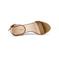 thumbnail image 4 of BLISSFUL STEP Women's Shoes Ankle Strap Block Heel Buckle Open Toe Sandals Brown 11, 4 of 8