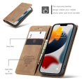 thumbnail image 4 of CaseMe Leather for iPhone 13 Mini Case, Flip Wallet Leather Case with Card Holder Magnetic Closure Shockproof Kickstand Protective Phone Cases Cover for iPhone 13 Mini,Brown,For iPhone 13 Mini, 4 of 11