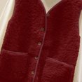 thumbnail image 4 of FAIWAD Womens Fleece Vest Fall Winter Warm Sleeveless Button Down Waistcoat Solid Color Loose Vest Coat, 4 of 7