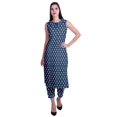 thumbnail image 1 of Moomaya Printed Womens Sleeveless Peter Pan Collar Kurta Pant Set,2 Piece Ethnic Set, 1 of 6