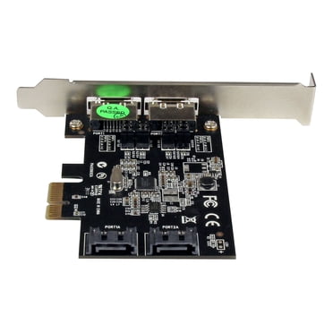 StarTech.com 2 Port PCI Express SATA 6 Gbps Carte Contrôleur - Double Port PCIe SATA III Carte - 2 Int/2 Ext - SATA III 6Gbps (PEXESAT322I) - Contrôleur de Stockage - 2 Canaux - SATA 6Gb/s / eSATA 6Gb/s - Profil Bas - PCIe x1 - pour P/N : S251SMU33EP, SBU35ER33, STU350035M, STU33M5