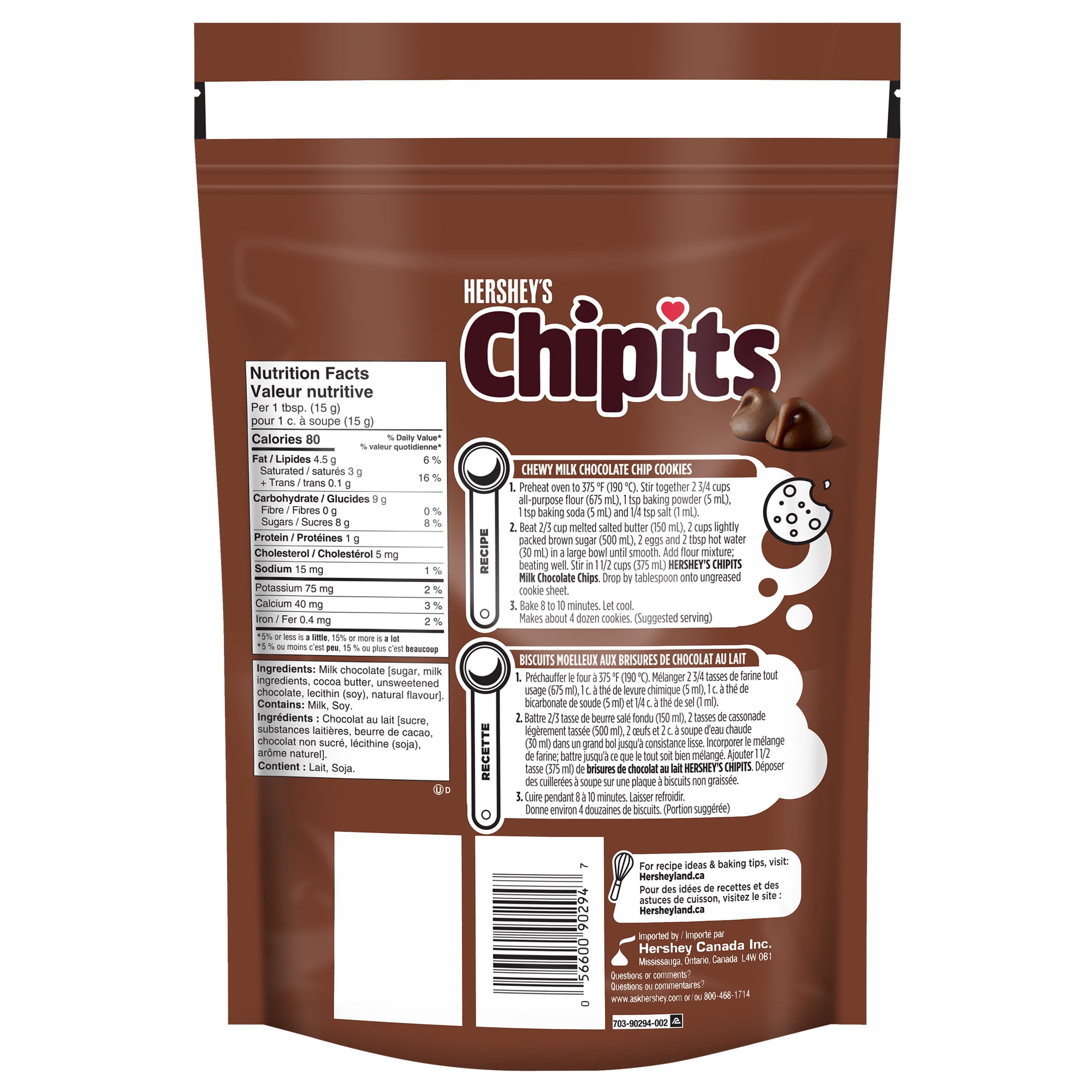 Brisures de chocolat noir HERSHEY'S CHIPITS, 775 g