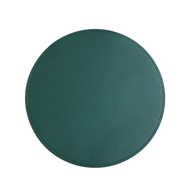 Round Leather Placemat Solid Colour Faux Leather Placemats , Coffee Mats, Kitchen Table Mats, Waterproof, Easy To Clean Kitchen Table Mats