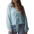 thumbnail image 1 of FOCUSNORM Cardigan en Tricot pour Femmes Manches Longues Veste Décontractée Automne pour Usage Quotidien Rue, 1 of 7