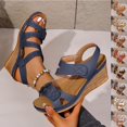 thumbnail image 1 of Gspmoly Sandales pour Femmes, Sandales Compensées Décontractées à Bout Ouvert pour Femmes avec Bride de Cheville Ajustable, Semelle Intérieure Rembourrée Confortable et Couleurs Unies Polyvalentes pour la Mode de Printemps et d'Été Sandales pour Femmes, 1 of 4