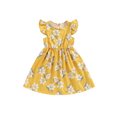 thumbnail image 1 of EYIIYE Robe Midi d'Été pour Petite Fille 1T-8T, Robe Trapèze à Manches Volantées pour Tout-Petit, Imprimé Floral, Col Rond, Robe Décontractée, Col Rond, Robe de Princesse à Fleurs pour Fête, Mode pour Enfants, Vêtements Mignons pour les Vacances, 1 of 6