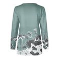 thumbnail image 5 of Chandails à Capuchon Mode pour Femmes 2023 Hauts Automne Manches Longues Ample Chandail à Enfiler Chemise Chic Décontracté Dames Rayé Col Rond Chandails 50 % de Rabais Liquidation Costumes d'Halloween/Noël, 5 of 5