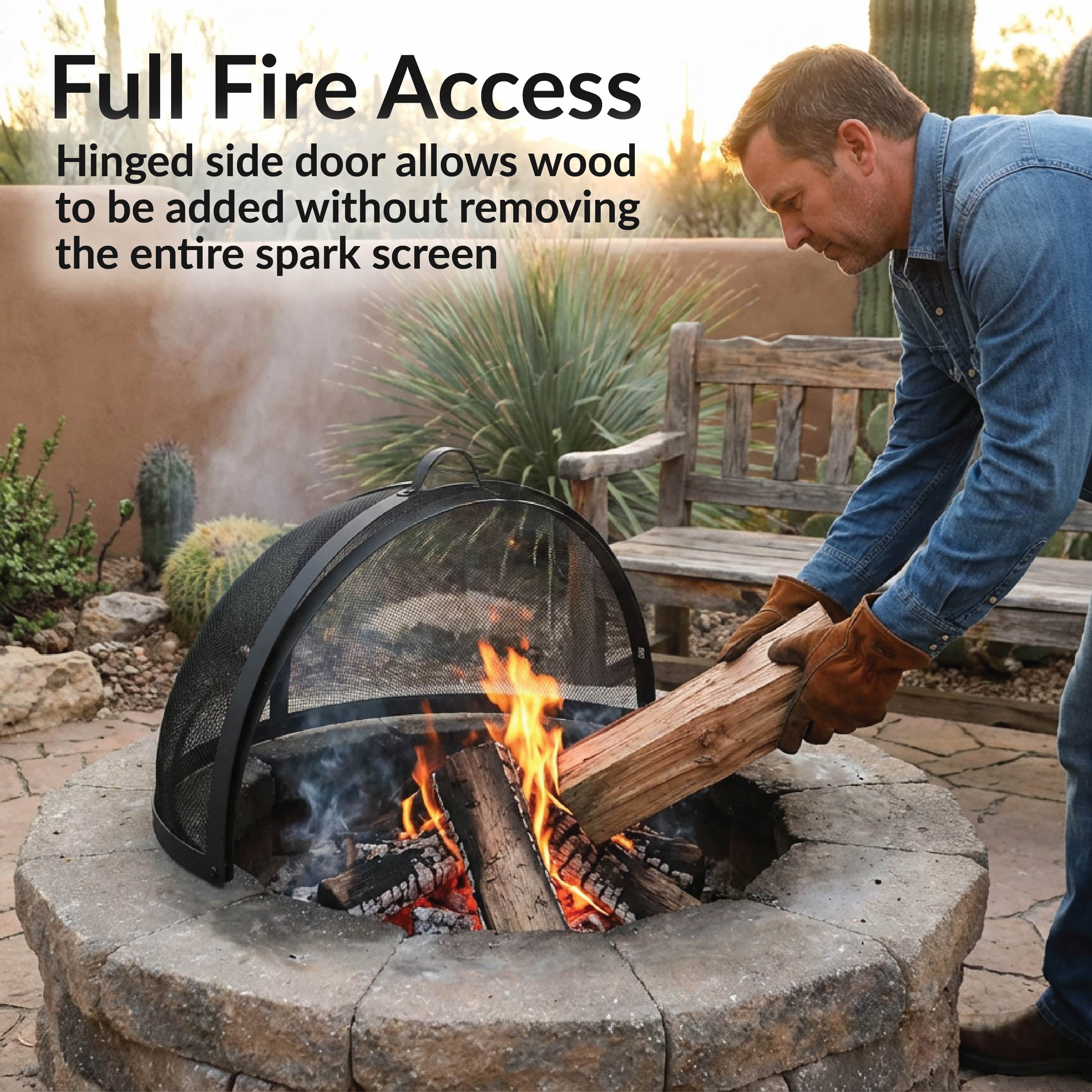 Sunnydaze Outdoor Heavy-Duty Steel Mesh Round Easy-Opening Camp