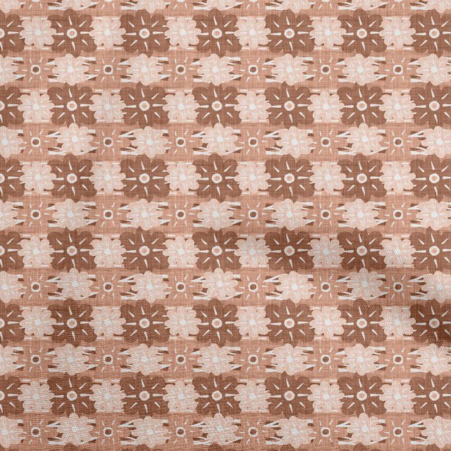 oneOone Silk Tabby Brown Fabric Floral Sewing Craft Projects Fabric Prints By Yard 42 Inch Wide