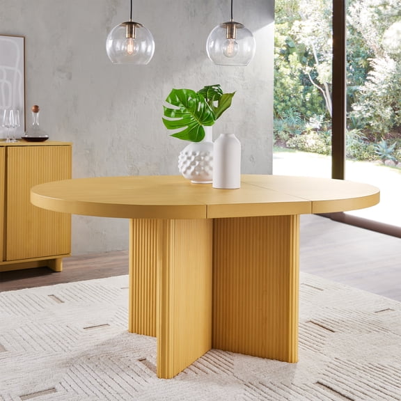 Better Homes & Gardens Lillian Fluted Round Expandable Dining Table