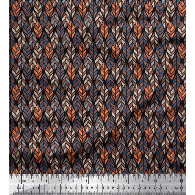 Soimoi Rayon Fabric Leaves Small Print Fabric by The Yard 42 Inch Wide