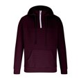 thumbnail image 3 of RXIRUCGD Hommes Décontracté Mode Uni Manches Longues Hauts Blouse Chandail à Capuchon Chandails, Bordeaux, Taille : 2TG, 3 of 5