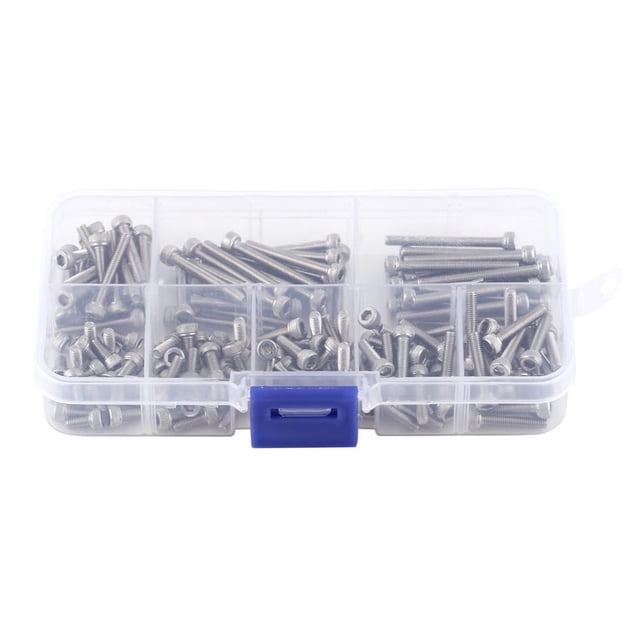 Herwey 160 Pcs Vis de Tête de Douille Hexagonale en Acier Inoxydable Filetage Métrique M3 SS304, Vis de Douille Hex, Accessoire de Réparation