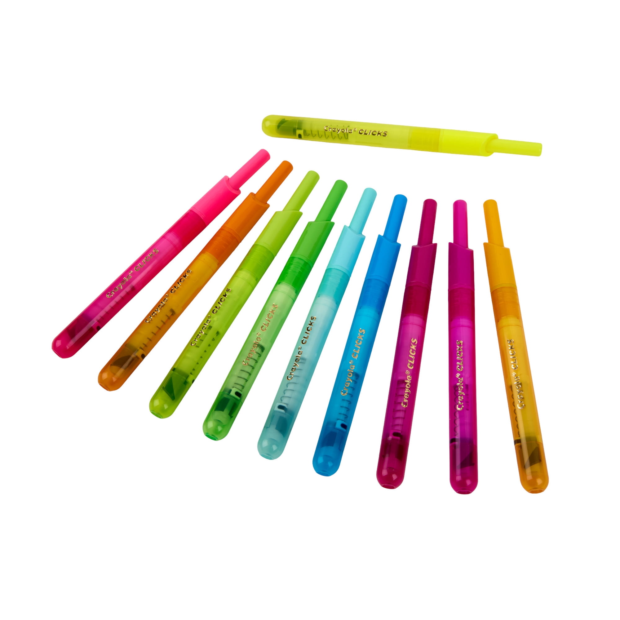 Crayola Clicks Retractable Markers - Neon, 10 Count