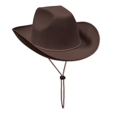 The Beistle Company Brown Felt Cowboy Hat (Pack of 6)