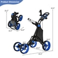 thumbnail image 2 of Gymax Chariot de Golf Pliable à 4 Roues à Pousser et Tirer avec Frein Sac Imperméable Bleu, 2 of 10