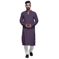 thumbnail image 2 of Atasi Kurta Long Indien pour Garçons Uni Mode pour Hommes Coton Satin Tenue d'Été, 2 of 7