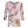 thumbnail image 3 of T-shirts pour Femmes Coupe Ample Mode pour Femmes T-Shirt Imprimé Manches 3/4 Blouse Col Rond Hauts Décontractés T-Shirts Femmes Coupe Ample T-Shirts pour Femmes Coupe Ample T-Shirts pour Femmes Mode, 3 of 5