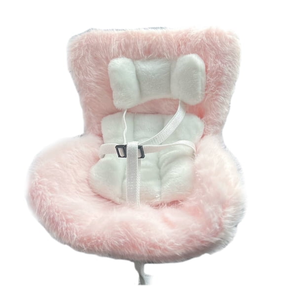 Coussin de Poupée en Fourrure Support de Bureau Rose avec Siège en Peluche Rose Poupée Accessoire Indispensable pour Voiture Grande Taille Poupée Douce