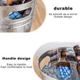thumbnail image 4 of Birdeem Oval Galvanized Iron Ice Bucket Stainless Steel Primary Color Portable Iron Bucket Party Ice Cold Beer Metal Bucket, 4 of 12
