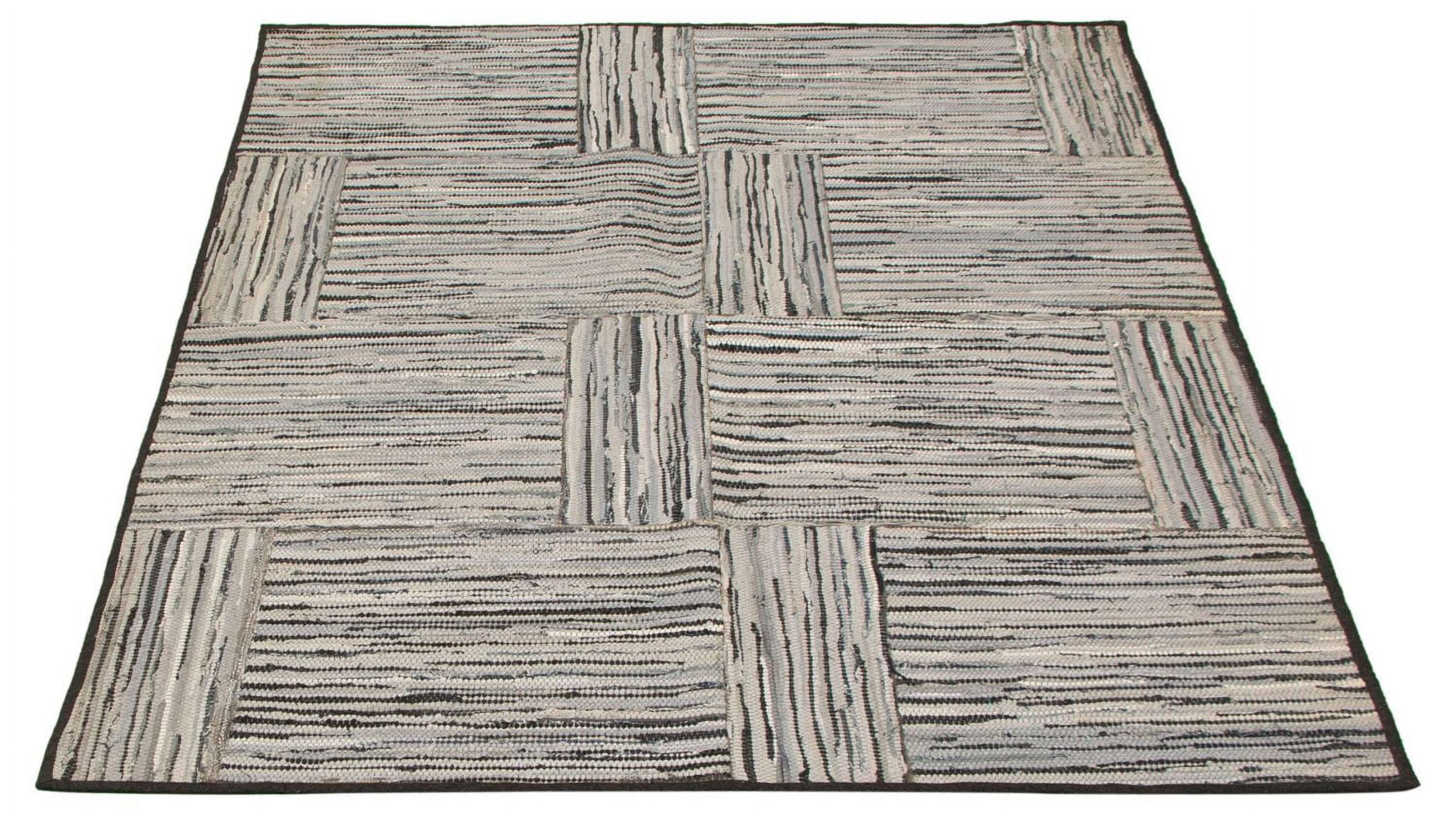 ECARPETGALLERY Tapis Fait à la Main pour Salon, Salle à Manger et Chambre à Coucher Transitionnel Collection Moldovia Patch 5'9" x 7'9" en Gris