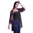 thumbnail image 3 of Moomaya Printed Georgette Shrug Ruffled Back Drop Hem Beach Cover Up For Women, 3 of 5