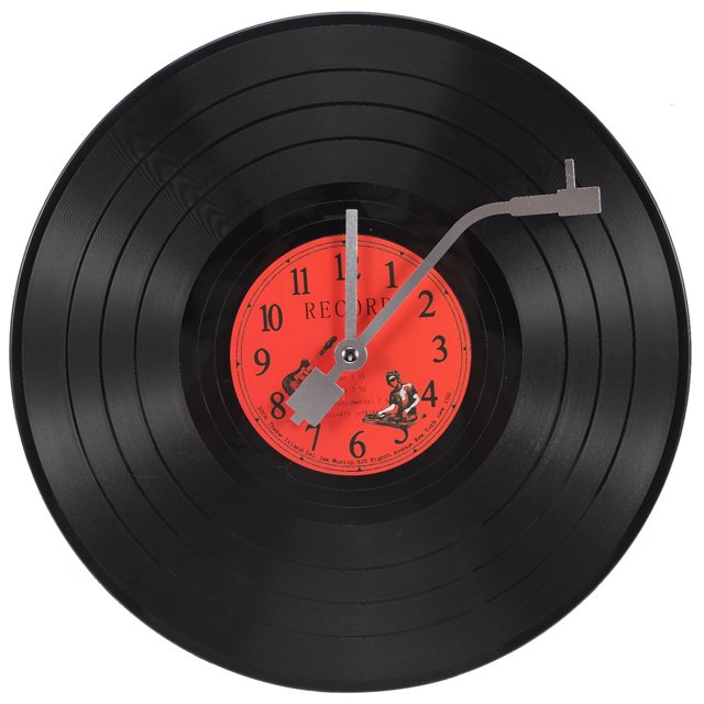 AMERTEER Creative Vinyl Record Shape Wall Clock Decorative Indoors Wall Clock Home Decor