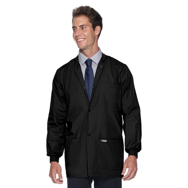 Landau Essentials Vestes de Sarrau à 5 Poches pour Hommes - Coupe Classique Décontractée, Col Ras du Cou, devant à Boutons-Pression, Sarraus d'Échauffement 7551