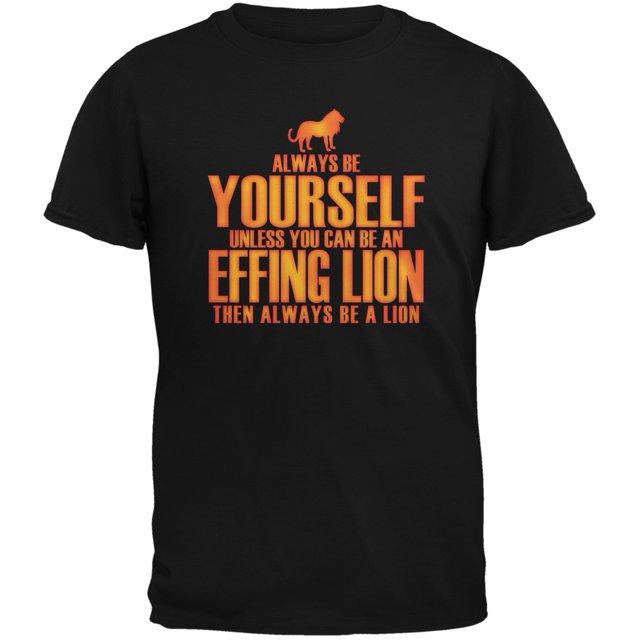 Always Be Yourself Effing Lion Black Youth T-Shirt