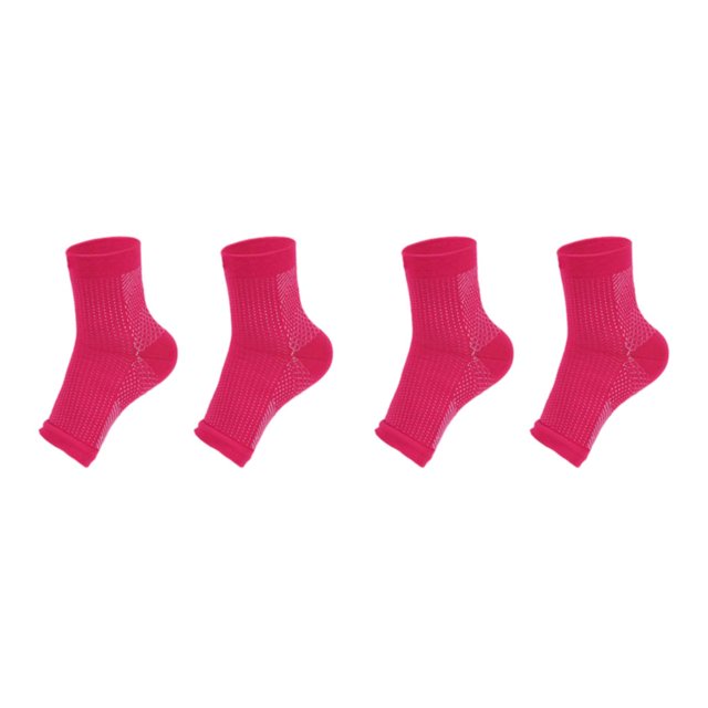 Ruiboury 2a Set Of 2 Non-skid Compression Socks For Ankles Brace Comfortable To Wear pink S/M 2Set