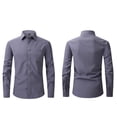 thumbnail image 1 of Dress Shirts for Men with Pocket Long Sleeve Big & Tall Tshirts Shirt Button-Down Collared Wrinkle-Free Solid Color Business Work Tops, 1 of 5
