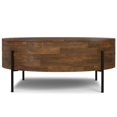 thumbnail image 4 of Pemberly Row Table Basse Tambour Urbain Ronde en Bois de Manguier 38 Pouces L, Noyer Brun, 4 of 9