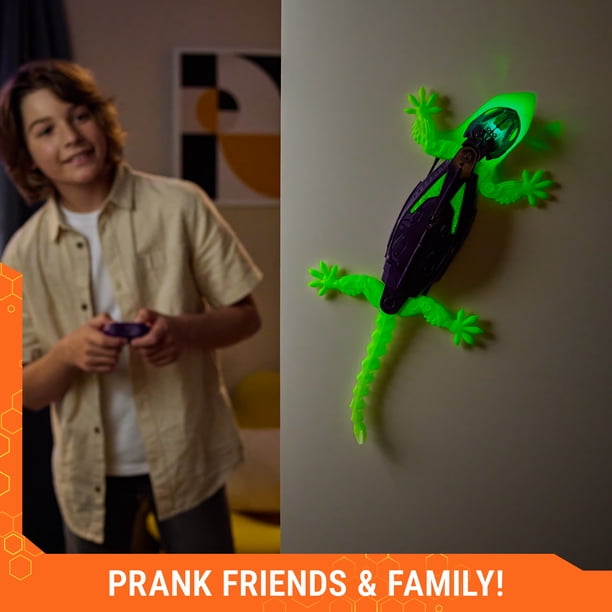 Binghe Gecko – Bolide Mural Télécommandé, Gecko LED, Grimpe Murs/plafonds, USB-C, Dès 3-8 Ans