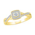 thumbnail image 1 of DGOLD Bague de Promesse en Or Jaune 10 Kt avec Diamant Blanc Rond (1/5 cttw), 1 of 3