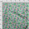 thumbnail image 3 of oneOone Rayon Sea Green Fabric Floral Craft Projects Decor Fabric Printed By The Yard 56 Inch Wide, 3 of 4