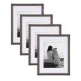 thumbnail image 1 of DesignOvation Gallery 11x14 matted to 8x10 Wood Picture Frame, Set of 4, Gray, 4 Count, 1 of 7