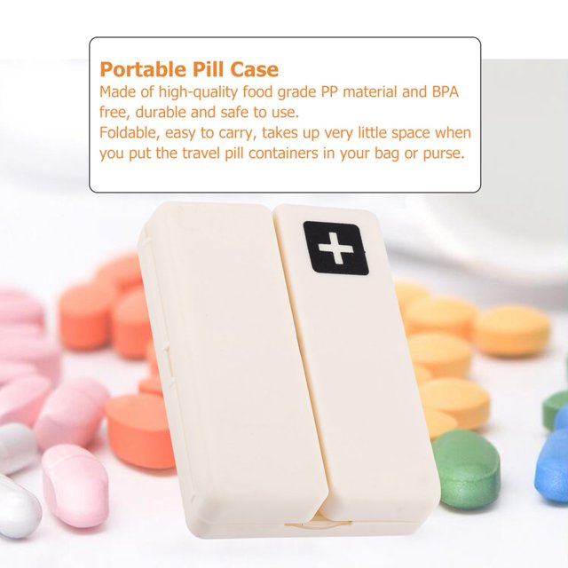 Daily Pill Organizer, Foldable Portable Pill Box Organizer with 7 Compartments, Daily Pill Holder Dispenser Pill Container Weekly Pill Case for Travel 7 Day Dose Pills